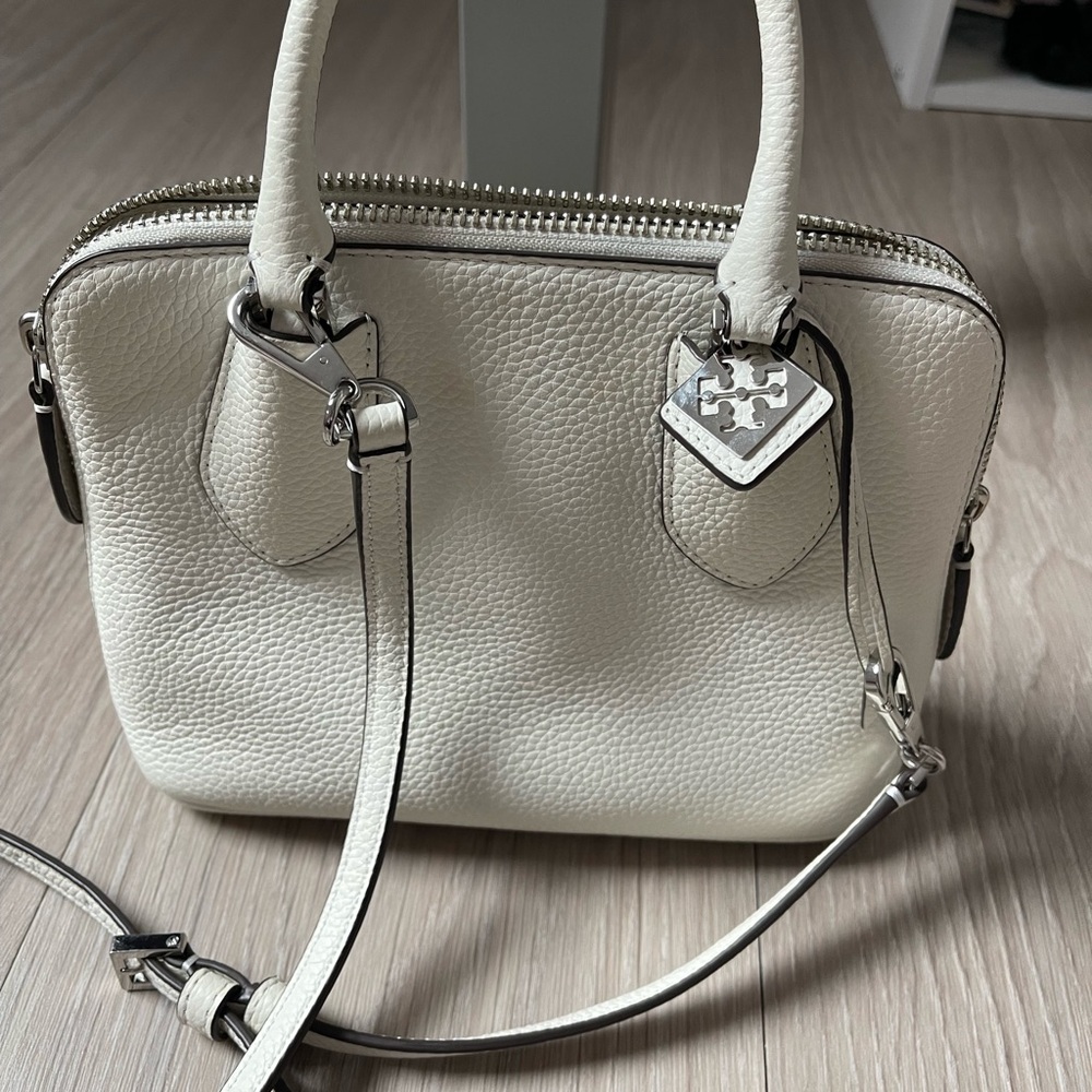 Tory Burch Ivory Leather Satchel